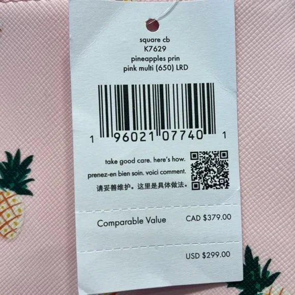 Kate Spade Staci Square Pineapple Crossbody Pink Multi - Picture 15 of 16